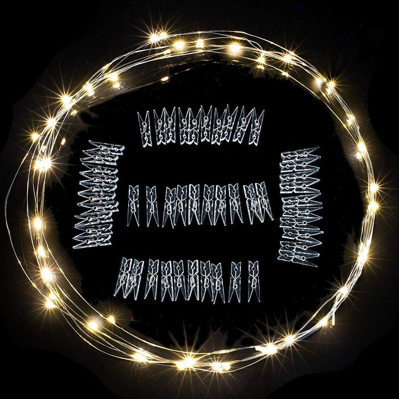 LECLSTAR 33Ft Photo Clip Fairy Lights with 50 Clips - LECLSTAR 100 LED String Lights for Hanging Pictures, USB Powered - Perfect Bedroom and Wedding Decor - Image 5